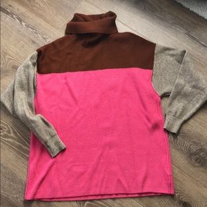 Free People color block turtleneck sweater